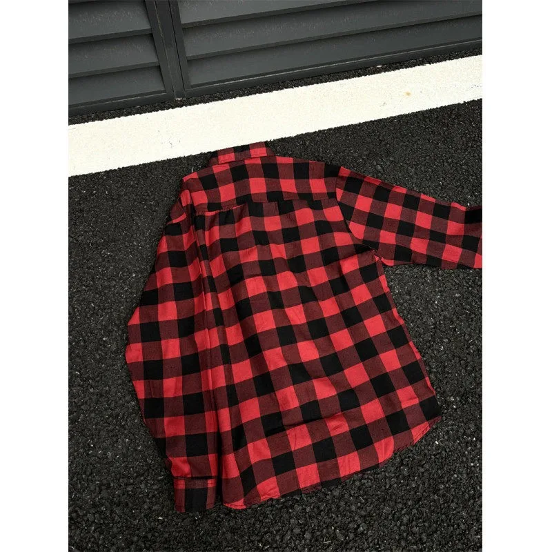 Estate di grandi dimensioni plaid irt uomo vintage casual lungo Sve Haome capispalla poliestere non stirabile tendenza primaverile