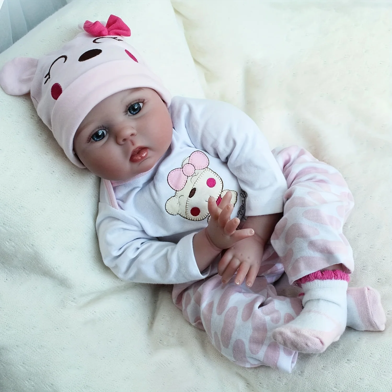 

BZDOLL 22inch 55cm Soft Vinyl Cloth Body Reborn Baby Doll Lifelike Newborn Bebe Toy for 3+ Kids Birthday and Christmas Gift