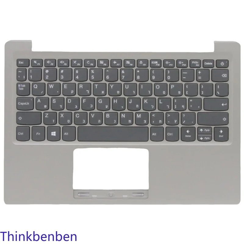 HB Hebrew Mineral Gray Keyboard Upper Case Palmrest Shell Cover For Lenovo Ideapad S130 11 130S 11IGM 120S 11IAP  5CB0P23687