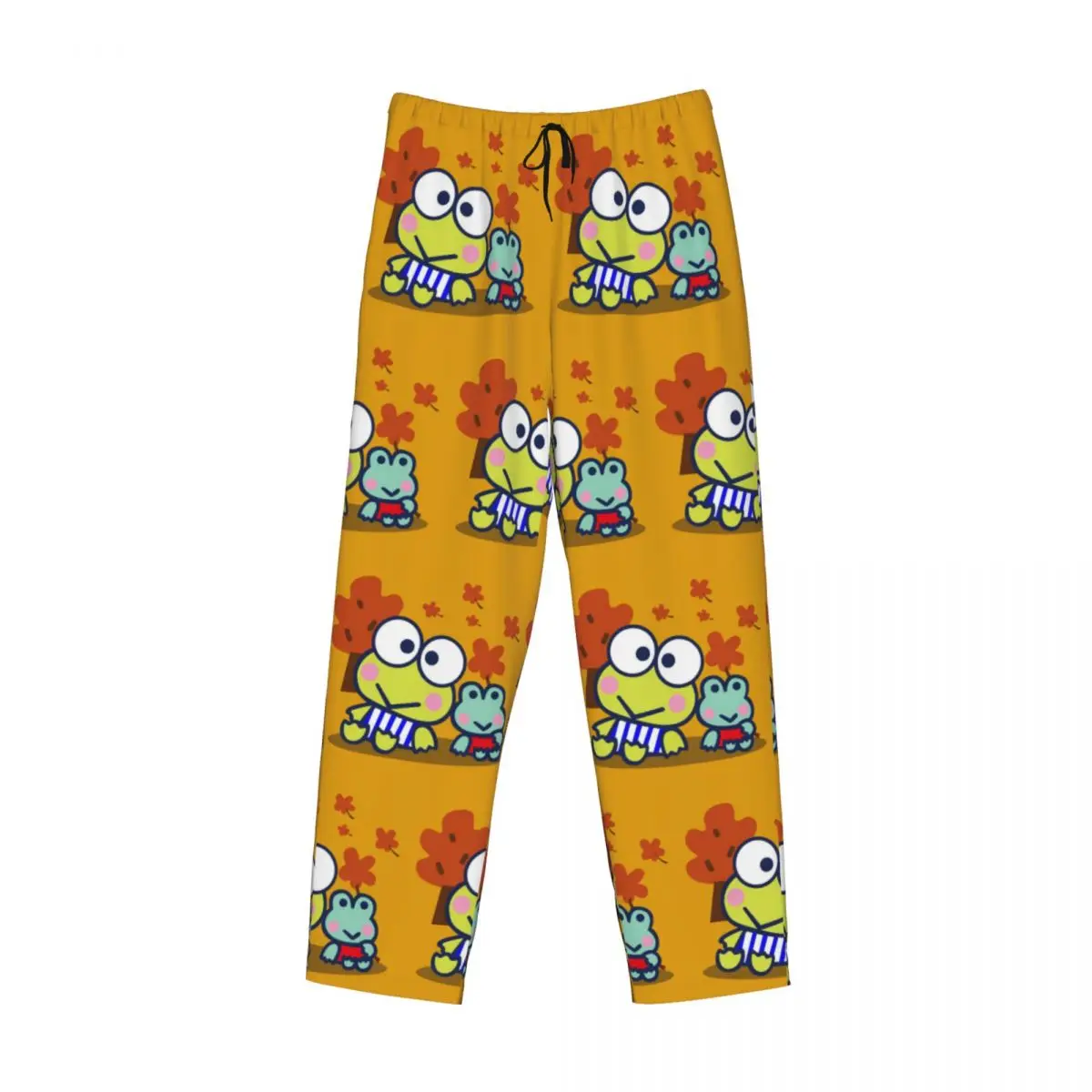 Pantalones de pijama KeroKero Keroppi de dibujos animados divertidos personalizados, ropa de dormir para hombres, cintura elástica, pantalones de salón para dormir Kawaii con bolsillos