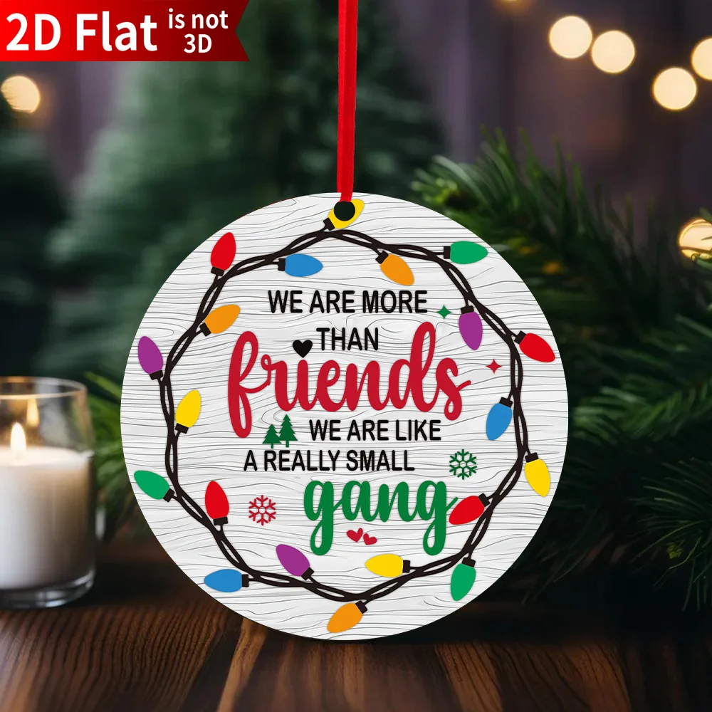 12/6 Piece Set of 2D Flat Friend Group Christmas Ornaments, Round Friendship Pendants, Group Gifts for Women, Men, and Friends, Tree Hanging Decorations, Christmas Decorations, Christmas Tree Ornaments, Friend Christmas Decorations, Teacher Christmas Ornaments, Halloween and Christmas Gifts