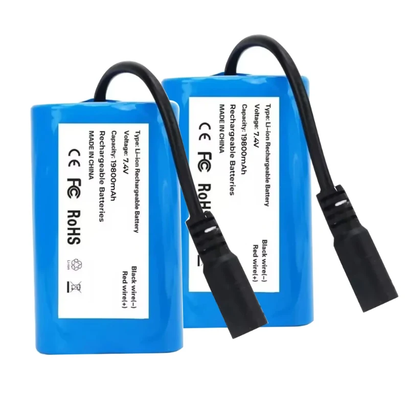 2024  Li ion Battery 7.4V 19800mAh For V020 V900 2011-5 V007 C18 H18 V18 D18B FX88 Remote Control RC Fishing Bait Boat Battery