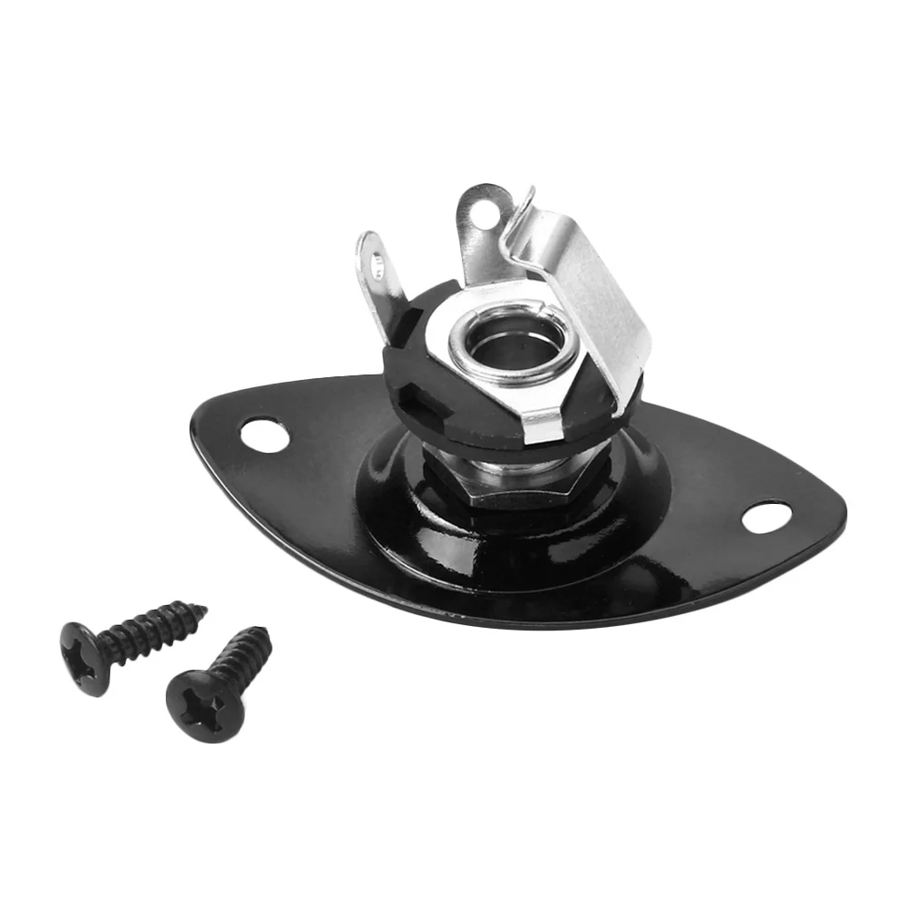 

Black 6.35Mm 1/4 Inch Oval Guitar Output Jack Socket For Electric Guitar Bass Replacement Sturdy Pickup Input Instrument