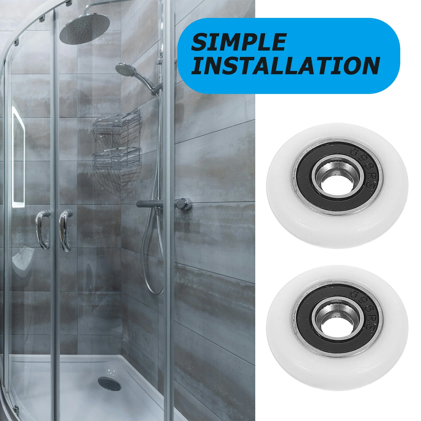 4 Buah Pengganti Katrol Geser Kamar Mandi Tahan Aus, Cocok untuk Semua Jenis Shower, Performa Stabil dan Tenang untuk Pintu Geser