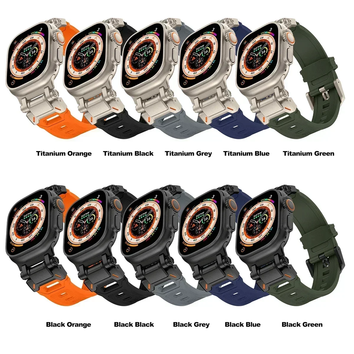 Rubber Sports Band for Apple Watch Ultra 2 49mm Series 9 8 7 se 6 5 4 Strap for iWatch ultra 49 45mm 42 44mm Luxury TPU Bracelet image 6