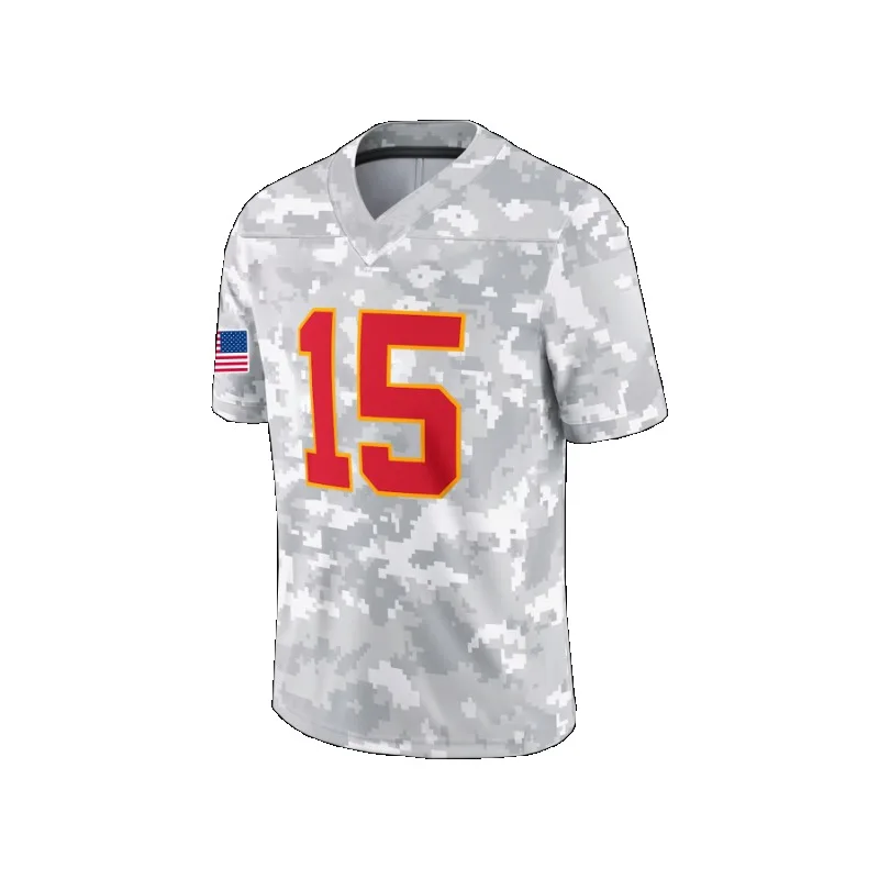 Men's#15 Camo American Football Jersey Kansas City Breathable Chiefs Rugby Uniform Training Exercise Uniform For Men Clothing