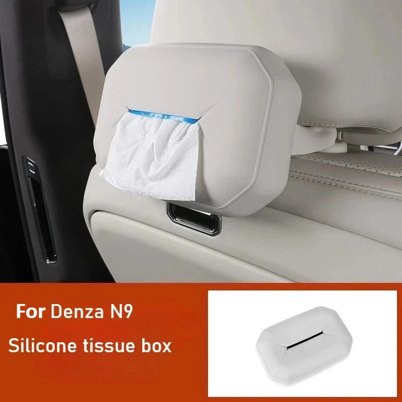 For DENZA N9 2025 2026 Silicone backrest tissue bag car multi-function tissue dispenser interior accessory for storage