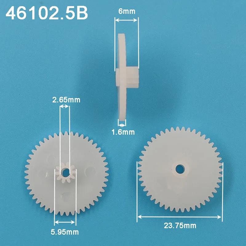 46102A 46102B 46102.5A 46102.5B 0.5M ingranaggio motore OD = 24mm 46 denti + 10 denti 2mm/ 2.5MM foro doppi ingranaggi in plastica 46 + 10 T