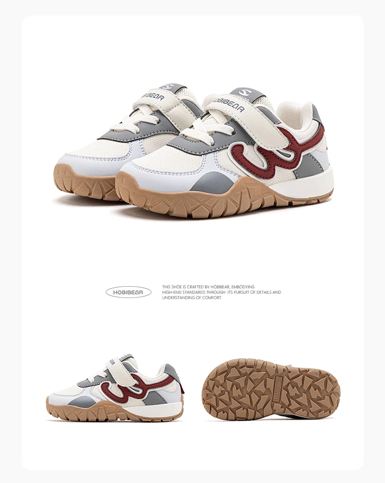 HOBIBEAR Kinder-Sneaker mit breiter Zehenbox, Kleinkind-Sneaker mit Klettverschluss, atmungsaktive Wanderschuhe, rutschfeste, leichte, sportliche Outdoor-Sneaker – Detail 11