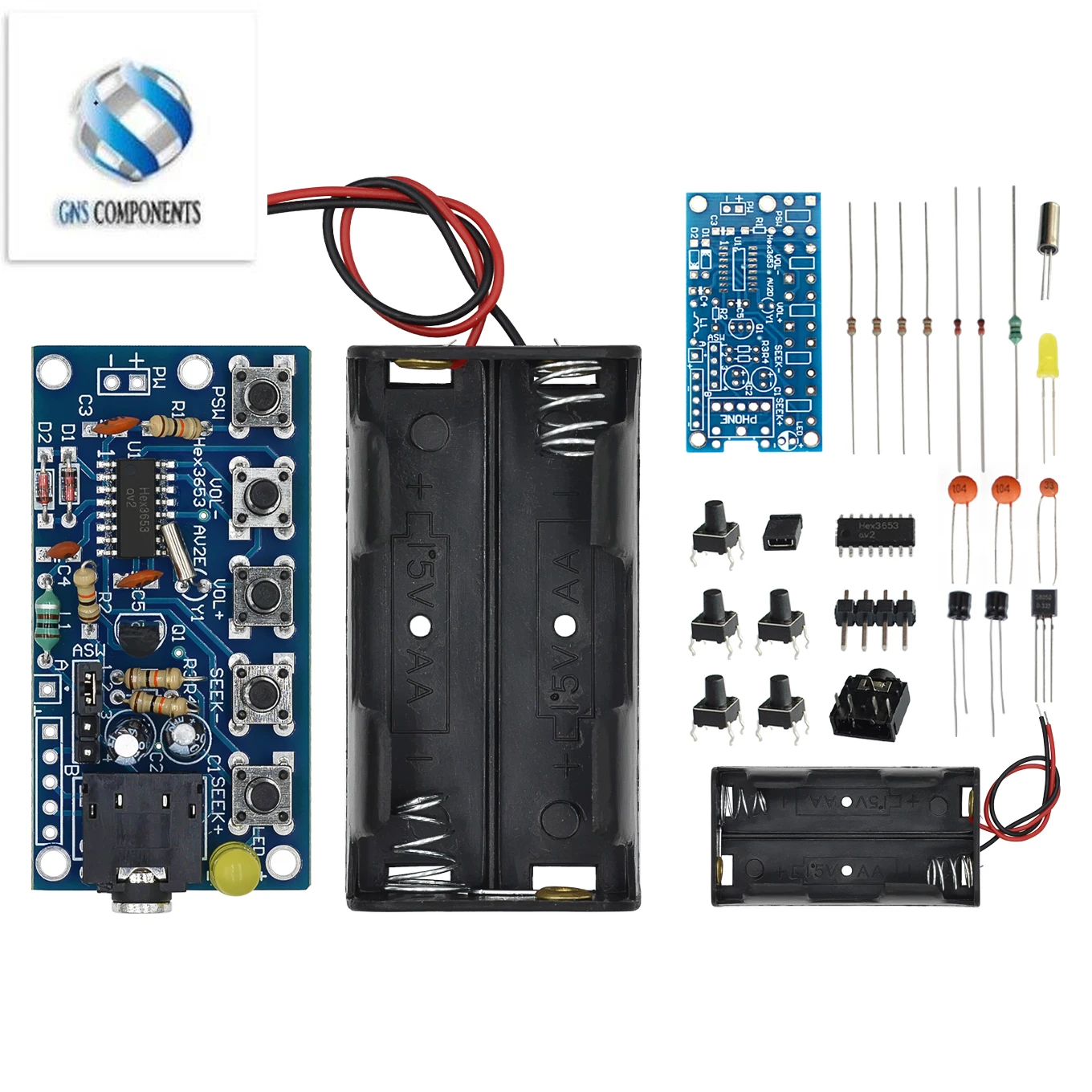 DIY zestawy elektroniczne bezprzewodowy moduł odbiornika stereofoniczne Radio FM PCB 76MHz-108MHz DC 1.8V-3.6V