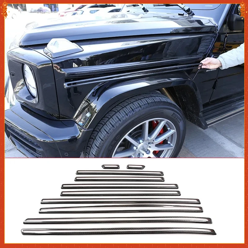 

For Benz G Class W464 Real Dry Carbon Fiber ABS Side Door Body Molding Strips Cover Trim Exterior Body Kit 2019-2022 Accessories