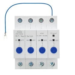 Ewelink WIFI Circuit Breaker multi-channel control Without Metering 4P 63A DIN Rail for Home Remote control Switch by APP.