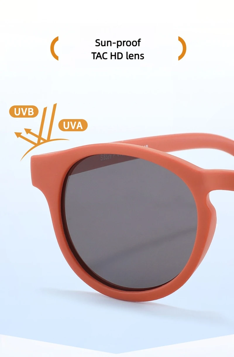 Neue Mode Runde Polarisierte Kinder Sonnenbrille Jungen Mädchen Leichte Silikon Sonnenschirm Outdoor Anti Glare Kinder Brille – Detail 3