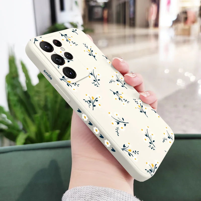 Nice Flowers Phone Case For Samsung Galaxy S24 S23 S22 S21 S20 S10 S10E S9 Ultra Plus FE Note 20 Ultra 10 9 Plus Cover