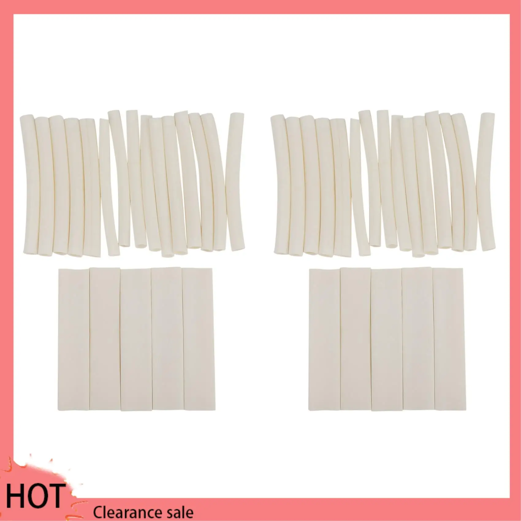 A88Z 40 قطعة أبيض 3/4: 1 سلك لف أنابيب الانكماش الحراري لهاتف آيفون وآي باد وأندرويد وأنابيب الانكماش الحراري لخط بيانات سامسونج