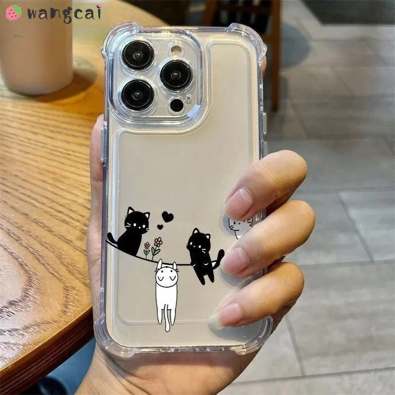 Cute Flower Cat  Clear Case For OnePlus 15T 15R 15 13S 13T 13R 13 12 12R 11 11R 10R 10T 10 9 RT 9R 8 7 7T Pro 8T 6T Soft Cover