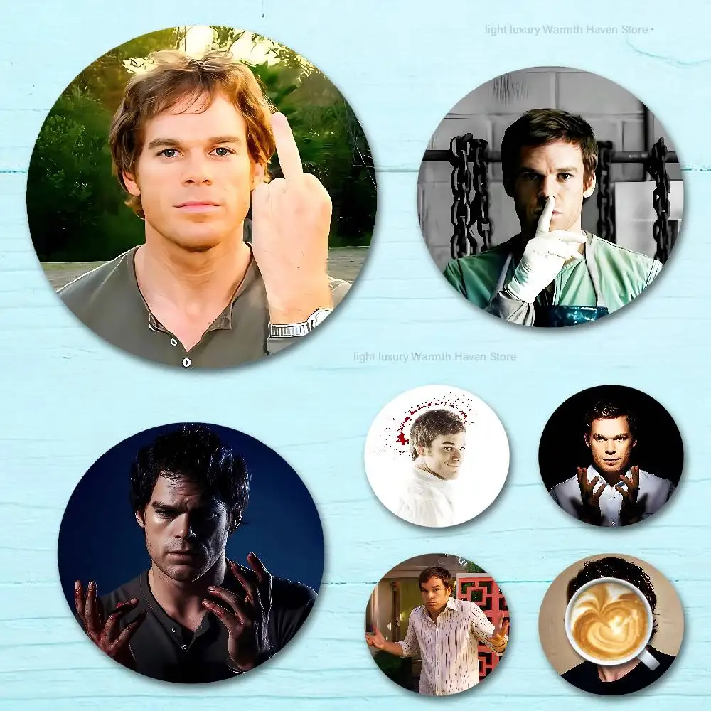 

D-Dexter M-Morgan Wooden Coasters 10cm Round Cosplay Fans Collect Friends Gifts