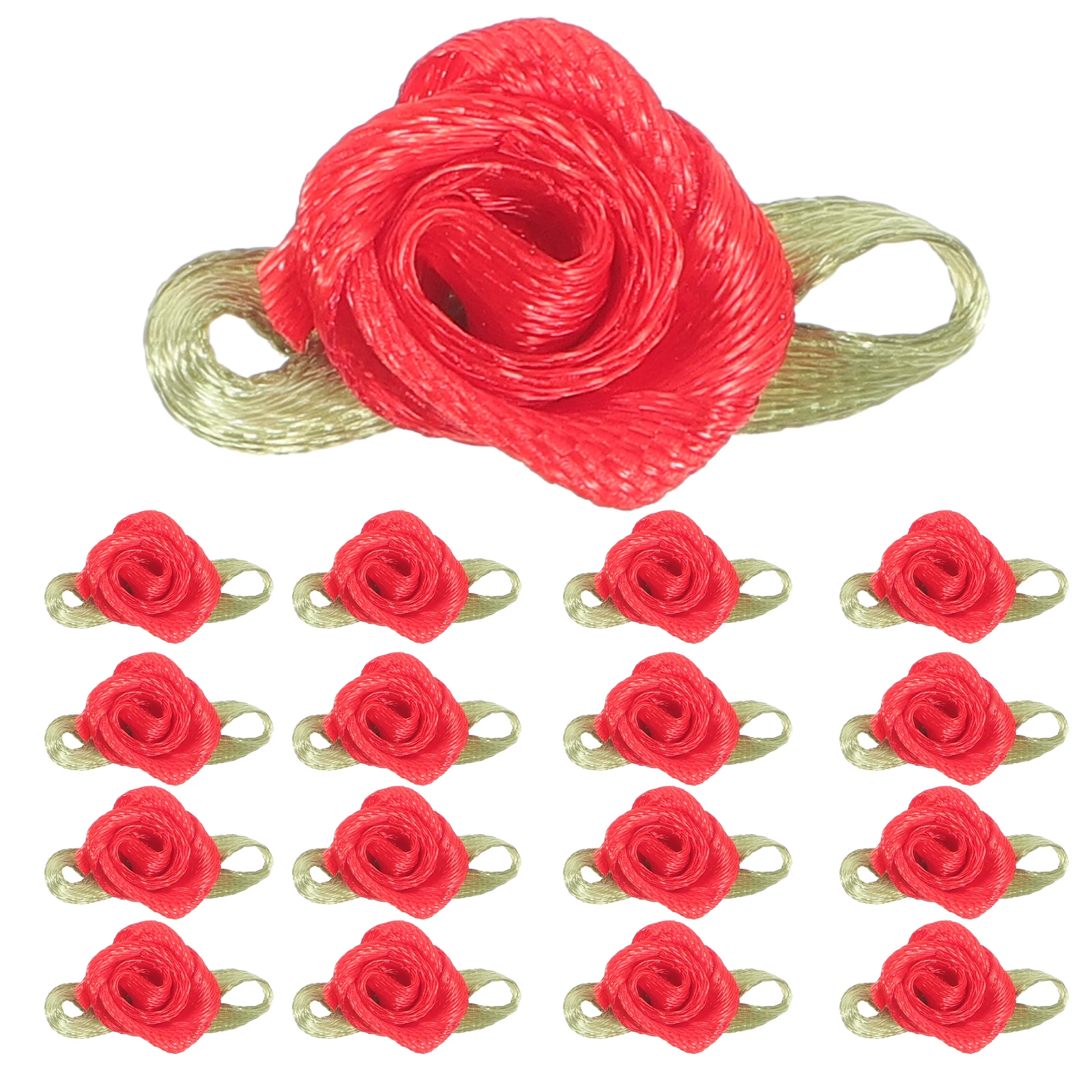

Embellishments Rosettes Applique Ribbon Flower Artificial Embroidered Manual Flowers Fabric Decoration