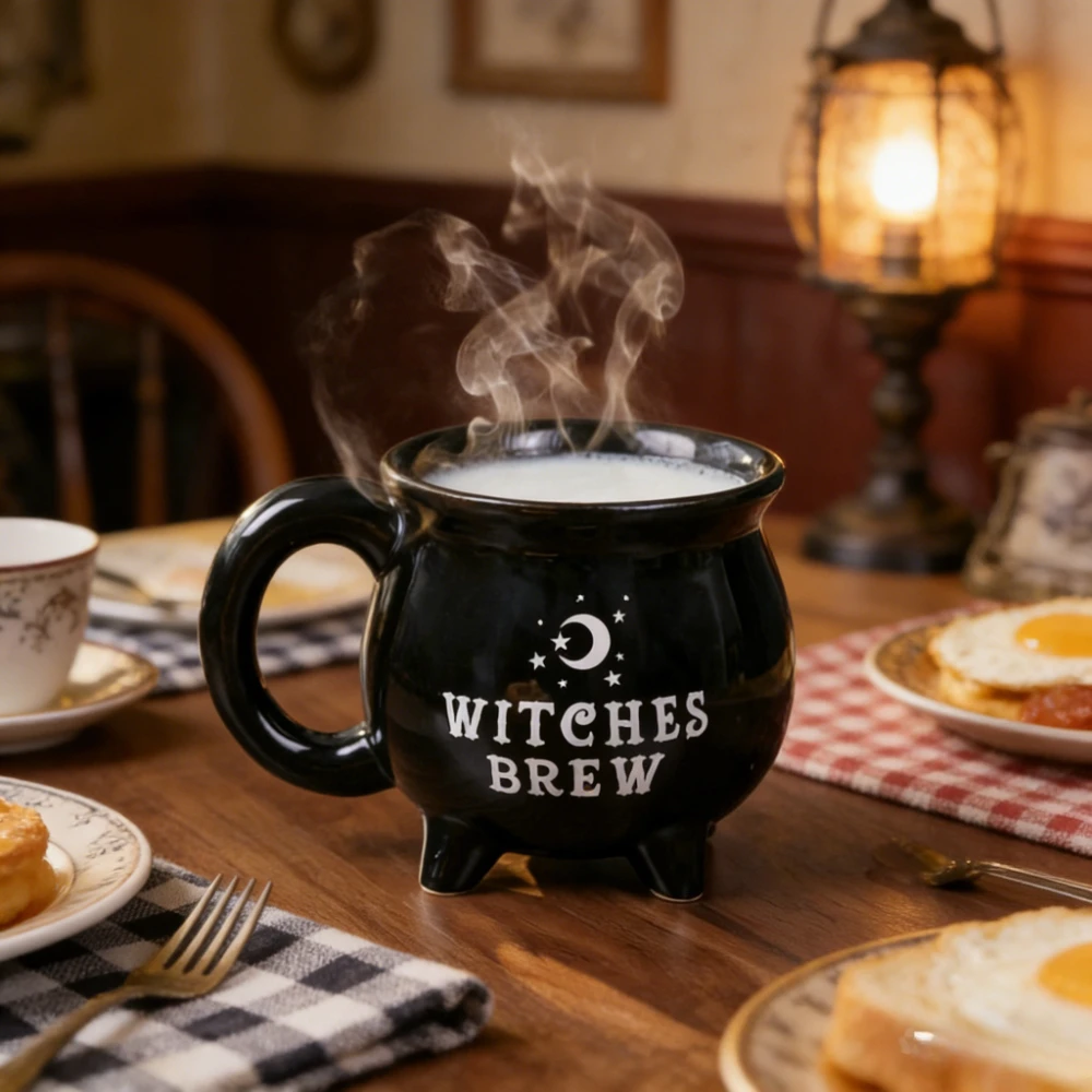 

Halloween Witch Magic Pot Creative Ceramic Mug Office Coffee Cup Household Breakfast Milk Cup Table Decoration Halloween Gift