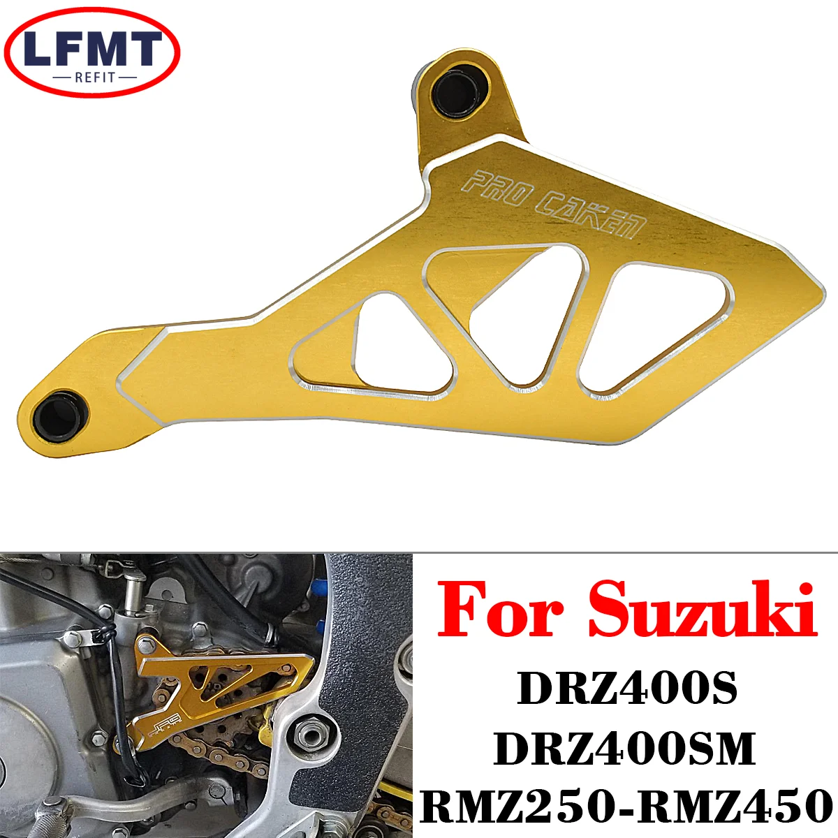 

For Suzuki RMZ450 RM Z250 Z450 DRZ400S DRZ400SM DRZ 400 S SM Front Sprocket Cover Case Saver Protector Chain Guard 2000-2018