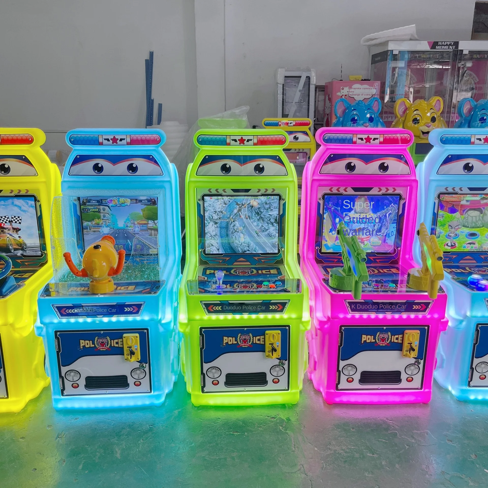 Cute Bear Single Wandering Car God Fun Mini Pusher Coin-Operated Car Game for Kids 6+ Years English Rechargeable Battery Wi-Fi