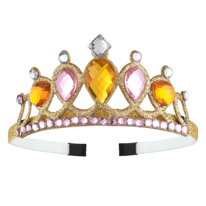 Glossy Rhinestone Encrusted Monarch Tiara Lightweight Hair Ornament Kit for Talent Show Celebration Gathering Royal Party Decor