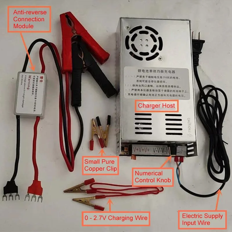 Maxgeek 220V/110V Lithium Battery Cell Balanced Charger 0-6V/0-50A Adjustable for New Energy Vehicles Lithium Battery Charging