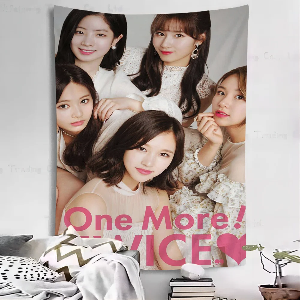 Canvas Painting Kpop T-twice Hippie Wall Hanging Tapestries For Living Room Home Dorm Decor Art Home Decor