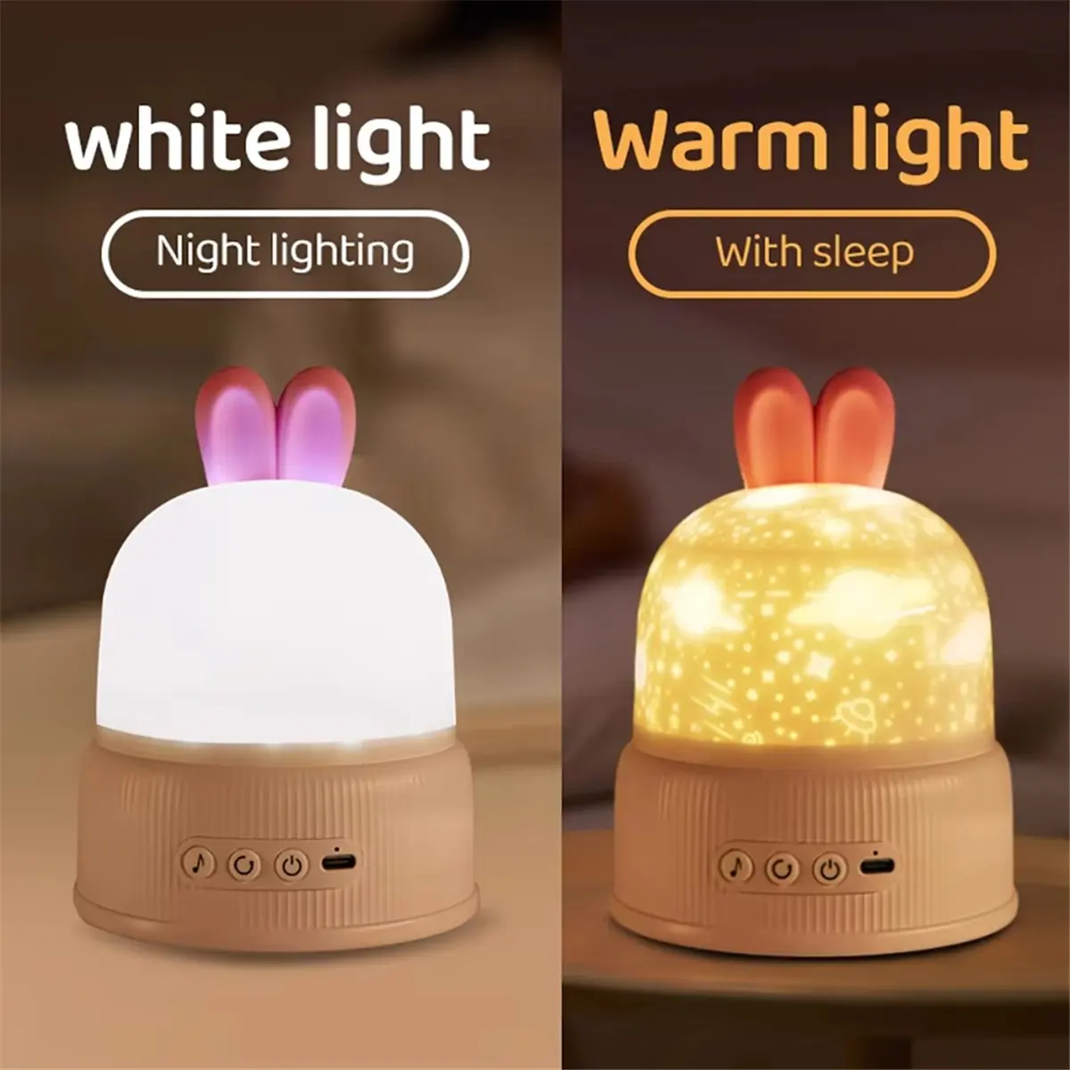 HOT! Cute Projector Night Light for Kids Ocean Projection Sleep Lamp for Baby Valentine'S Day Gifts Room Decor
