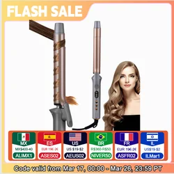 Hatteker Hair Curler Large Volume Does Not Hurt The Hair Perm Negative Ion 25mm Bangs Lasting Syling Electric Curling Iron
