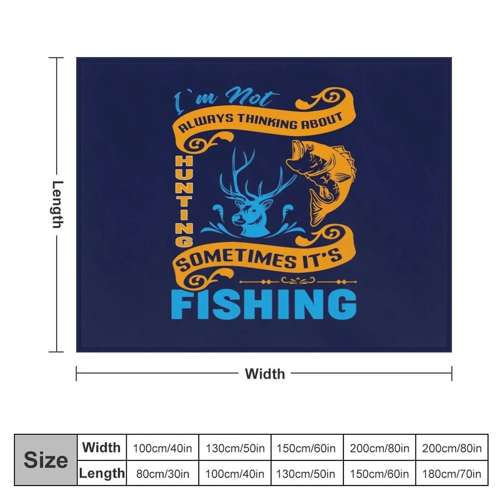 I’m not al ways thinking about hunting some times it’s fishing t-shirt design Throw Blanket Cute Thins wednesday Blankets