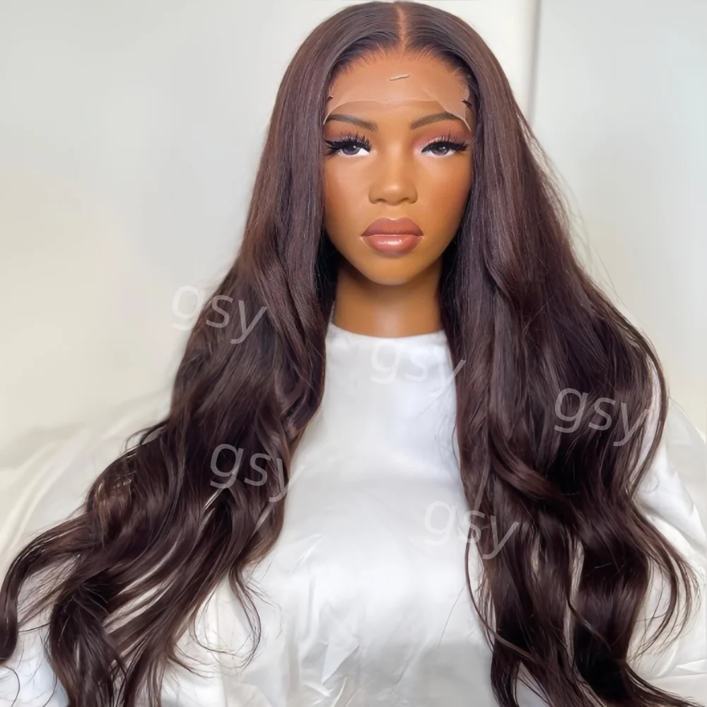 

26Inch Brown 180Density Glueless Body Wave HD Lace Jewish 5x5 Silk Base European Human Hair Wig For Women BabyHair Preplucked
