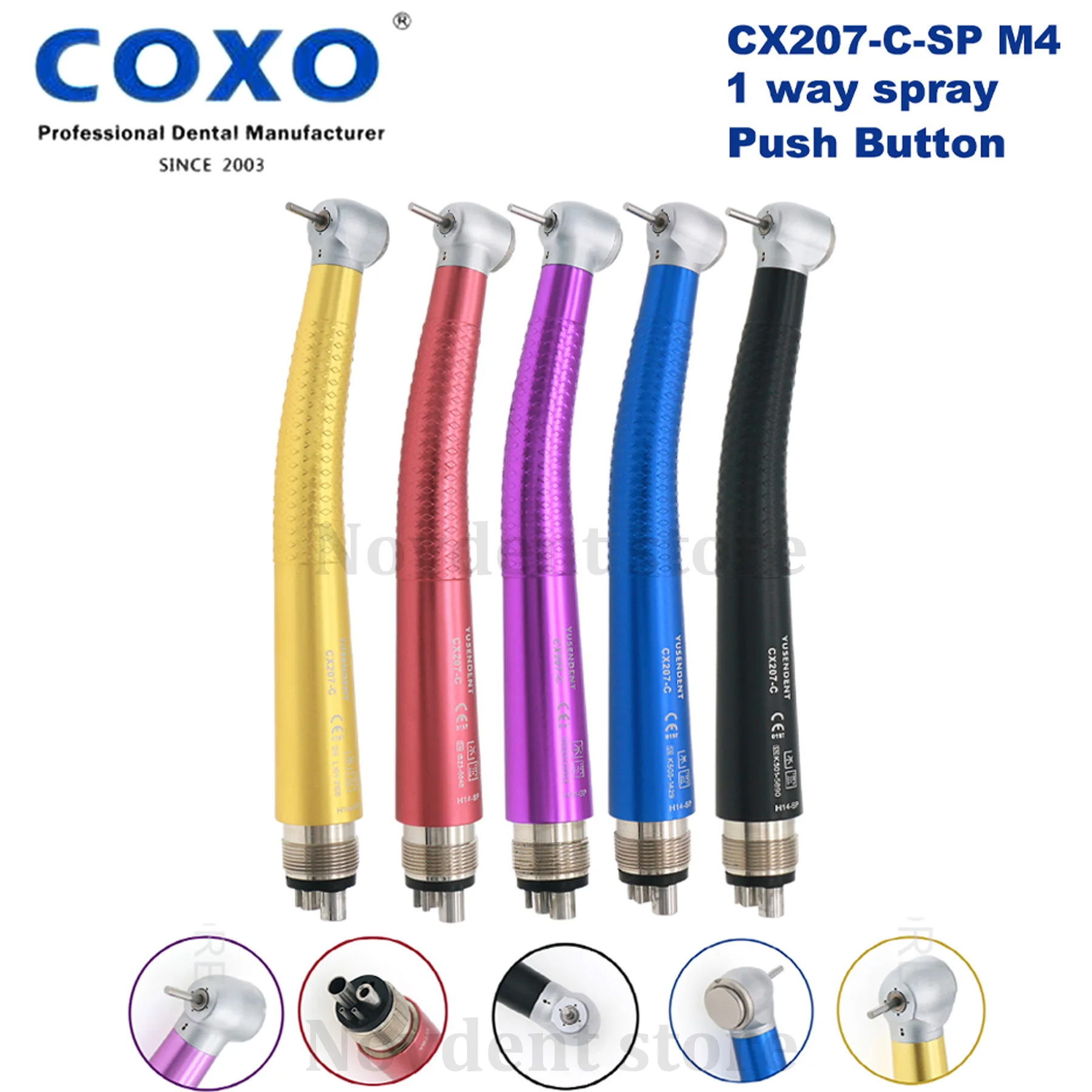 

COXO CX207-C Dental High Speed Handpiece Air Turbine Handpiece 4 holes