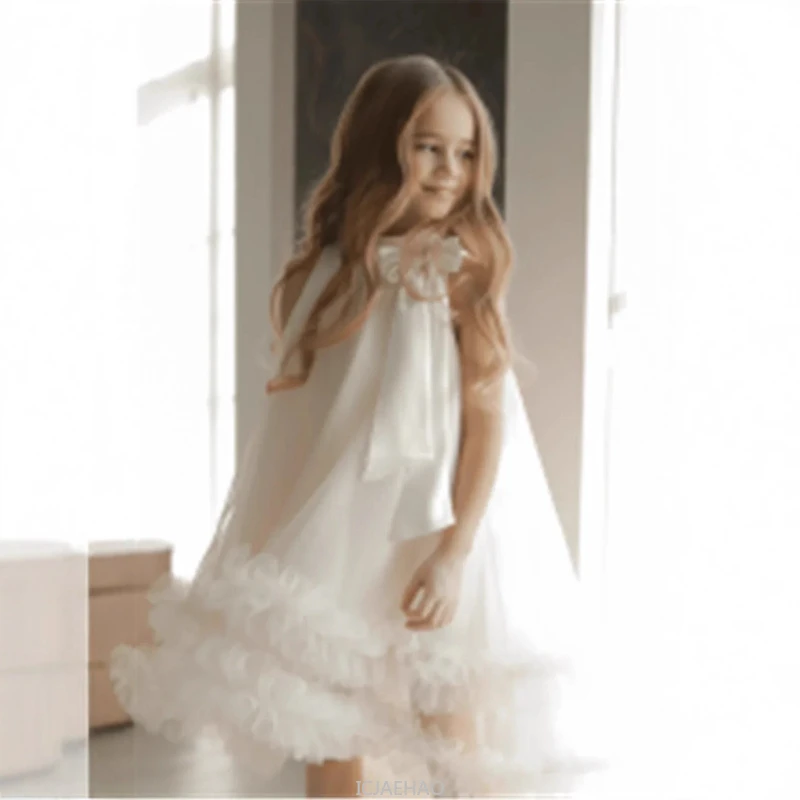 

Teen Girl Clothes New Children Birthday Dress Fashion Banquet Party Gown Dresses Outfit French Sleeveless Halter Costume Kids