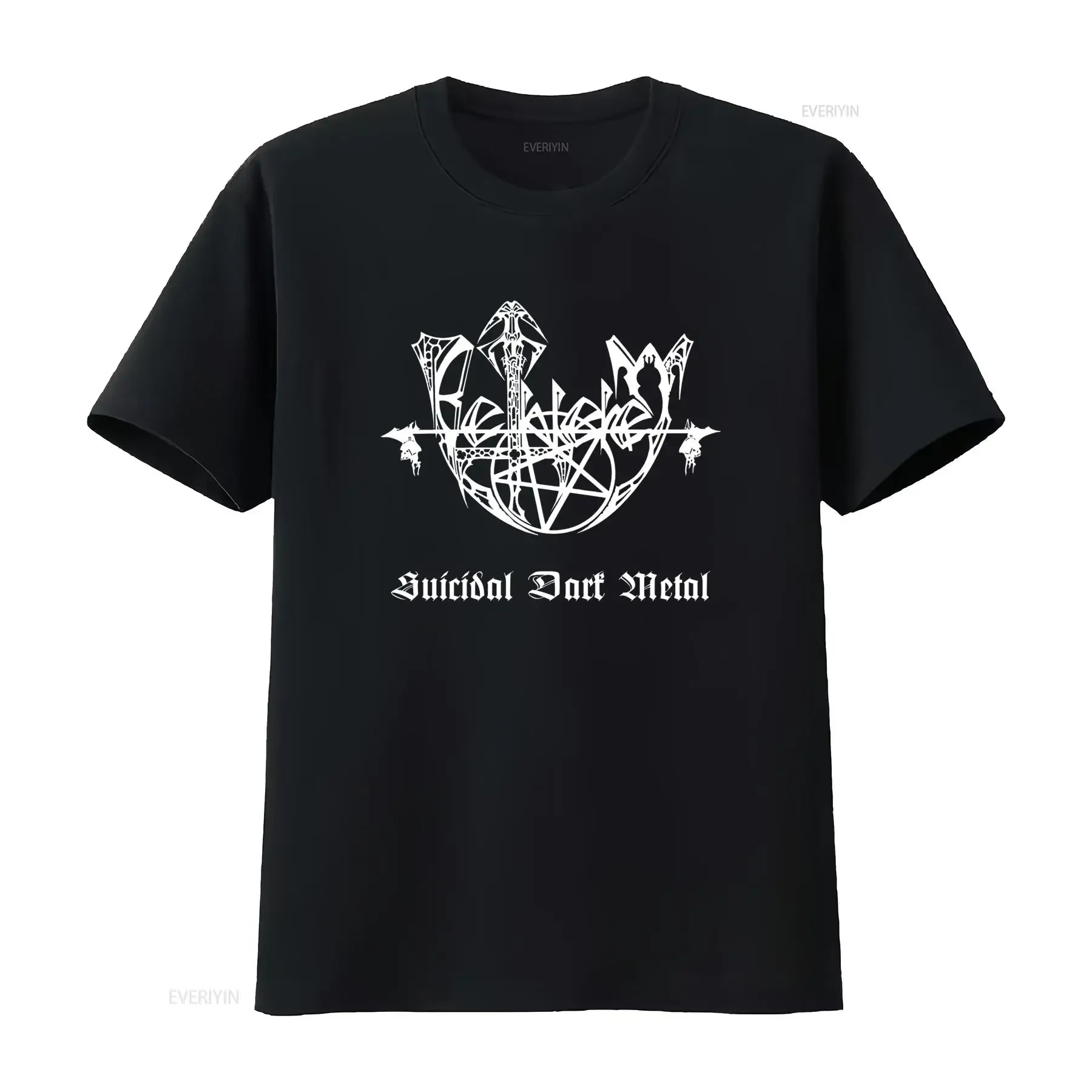 Gothic Suicidal Dark Metal Inverted Cross Pentagram Print Casual T Shirt vintage Washed streetwear homme designer clothes