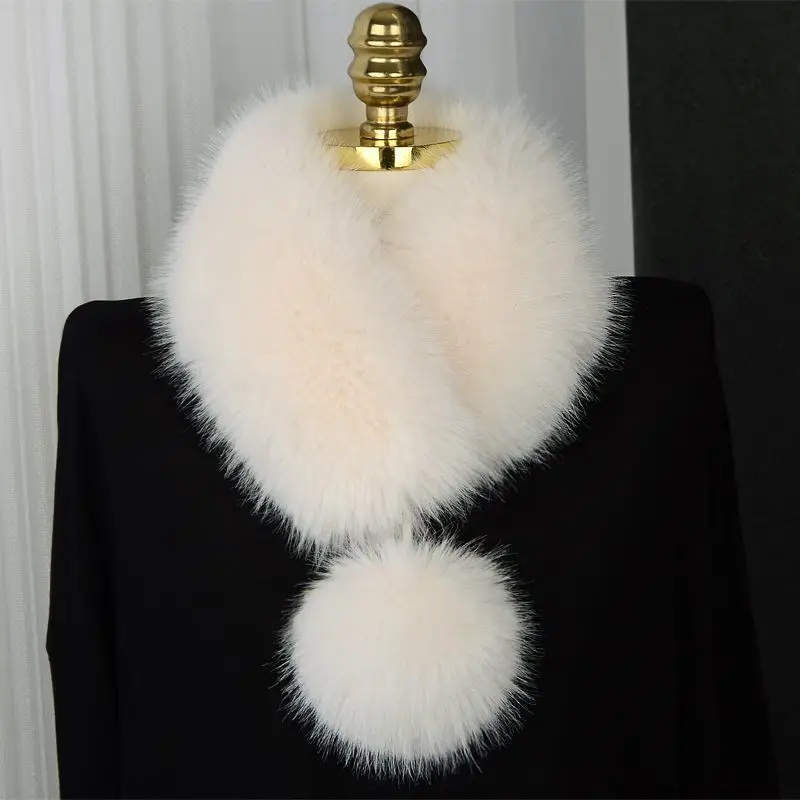 

Winter Real Fox Fur Collar 100% Genuine Natural Pink Scarf Scarves Women Large Size Wraps Neck Warmer Luxury Furry Shawl Female