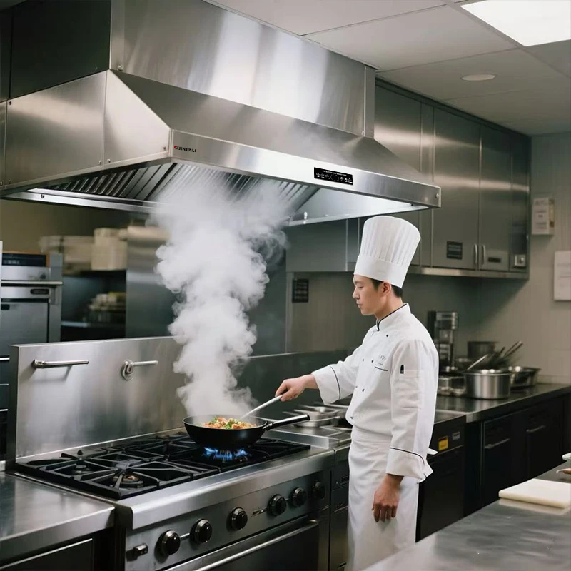 Factory Manufactured 201 Stainless Steel Exhaust Hood with Commercial Range Hood with Purification