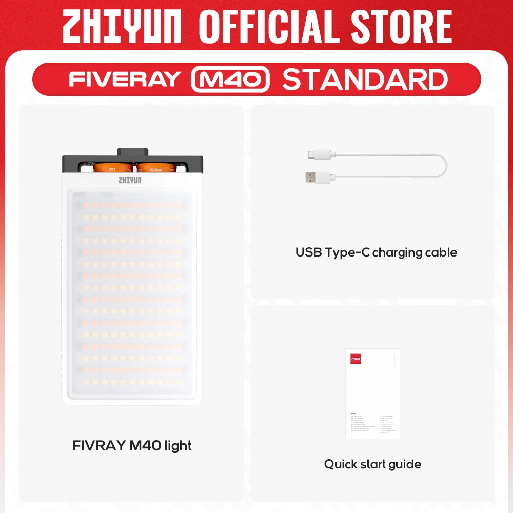 ZHIYUN Official FIVERAY M40 40W Led Lights Handheld Pocket Light