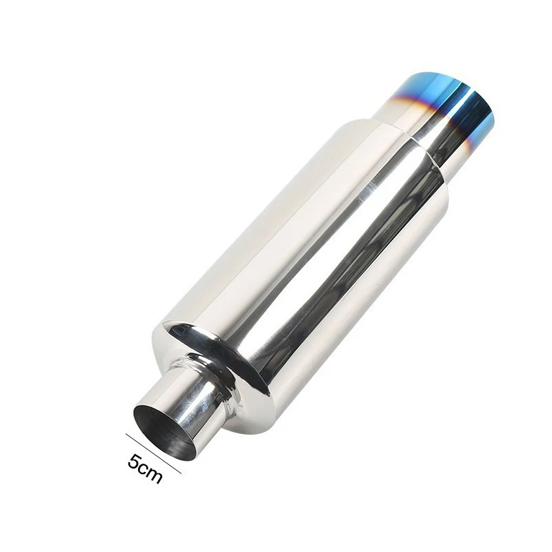 

Auto Exhaust Muffler 2" Inlet 3" Outlet Stainless Steel Exhaust Tip Burnt Type Silencer Tail Pipe For Universal