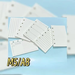 40 Sheets M5 Loose Leaf Paper A8 Inner Page Mini Ledger Replacement Paper 5 Hole Planner Travelers A8 Notebook Refill Paper