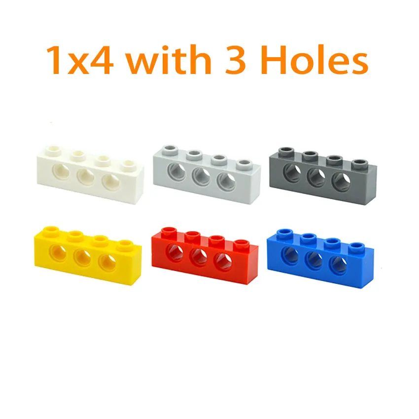 DIY Parts Compatible Assembles Particles 3701 1x4 With 3 Holes MOC Technical Building Blocks Educational Creative Toys For Kids