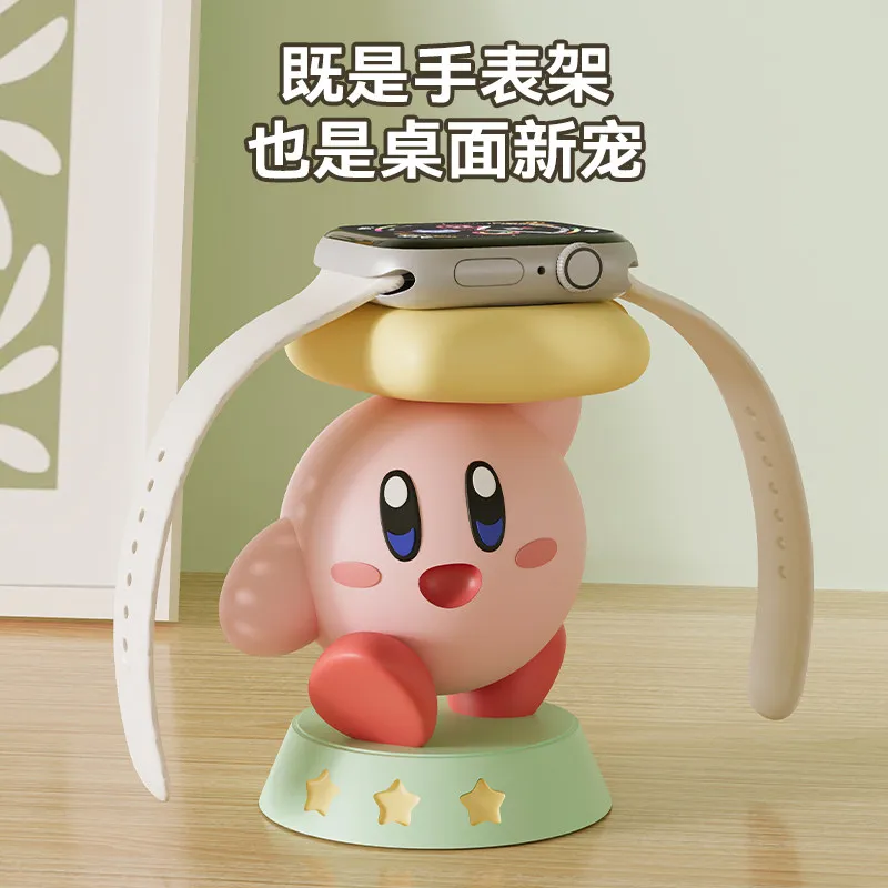 Kirby Cute Cartoon Apple Watch Charging Stand Desktop Office iWatch Holder Decorative Figurine Creative Gift For Girls Women view 5