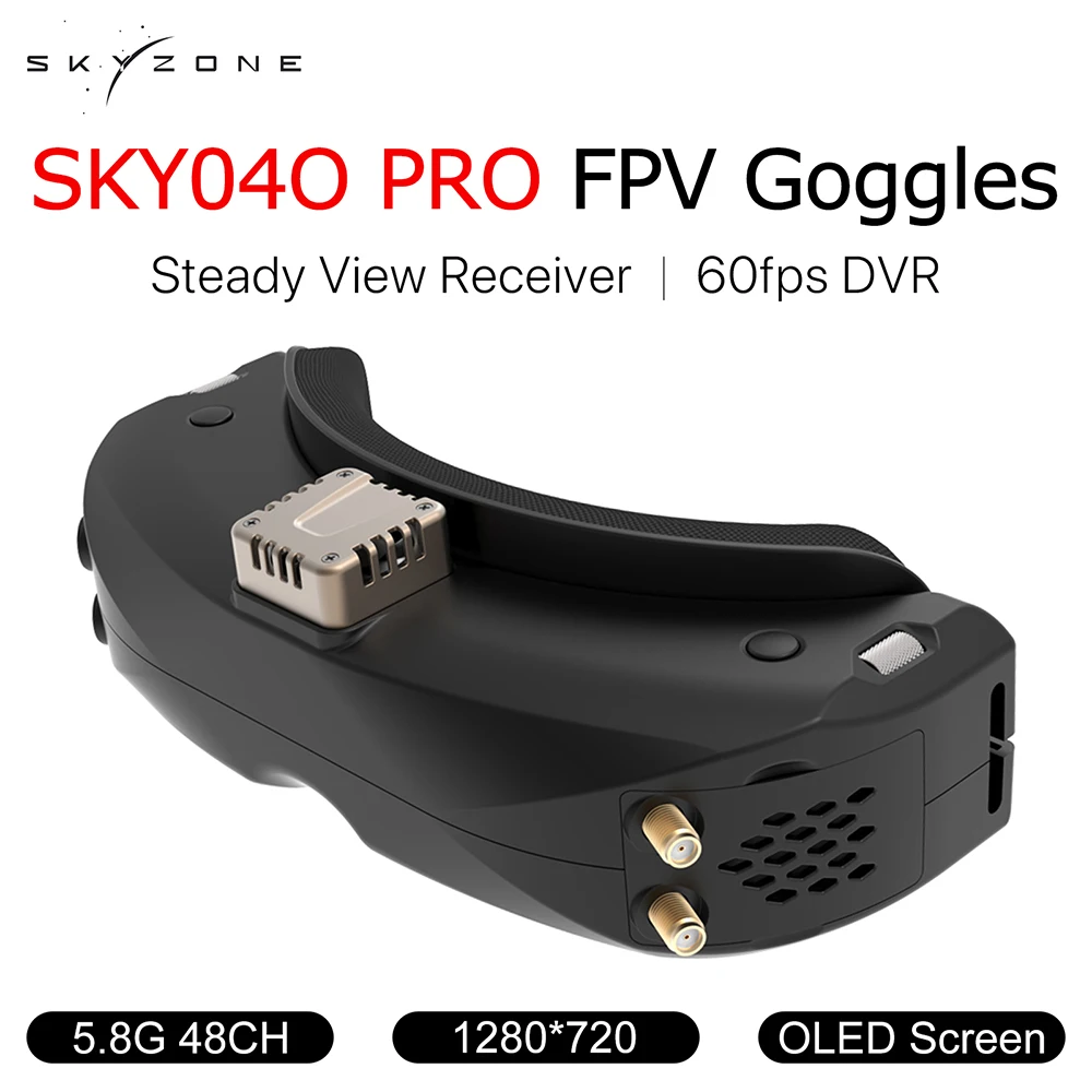 

SKYZONE SKY04O PRO FPV Googles with DVR 5.8G 48CH 1280x720 SteadyView Receiver HD OLED Screen for RC Airplane FPV Racing Drone