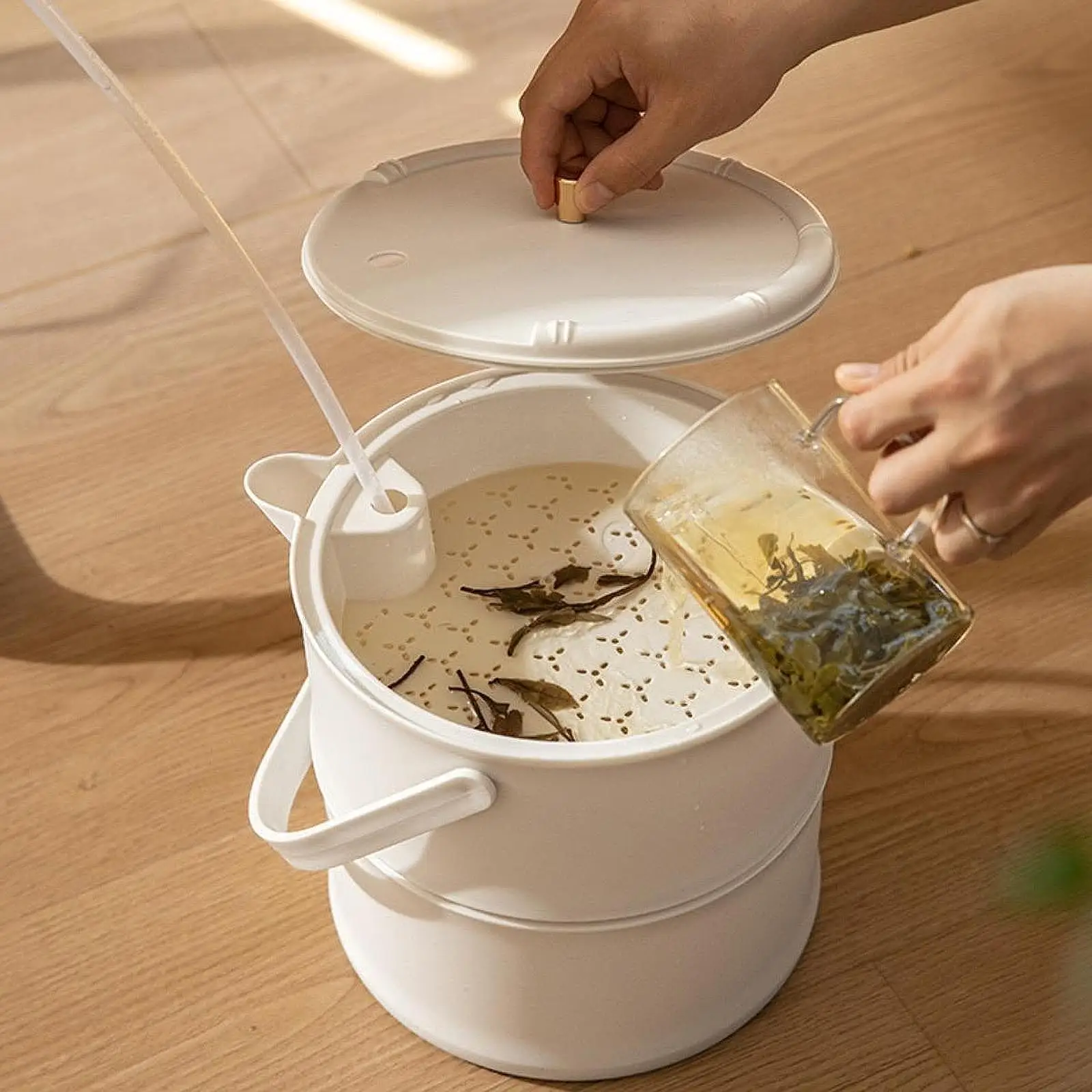 

Контейнер для чайных отходов, мусорное ведро для дома и офиса, большой контейнер для утилизации, для остатков церемониальных принадлежностей, контейнер для фильтрационных отходов, мусорная корзина