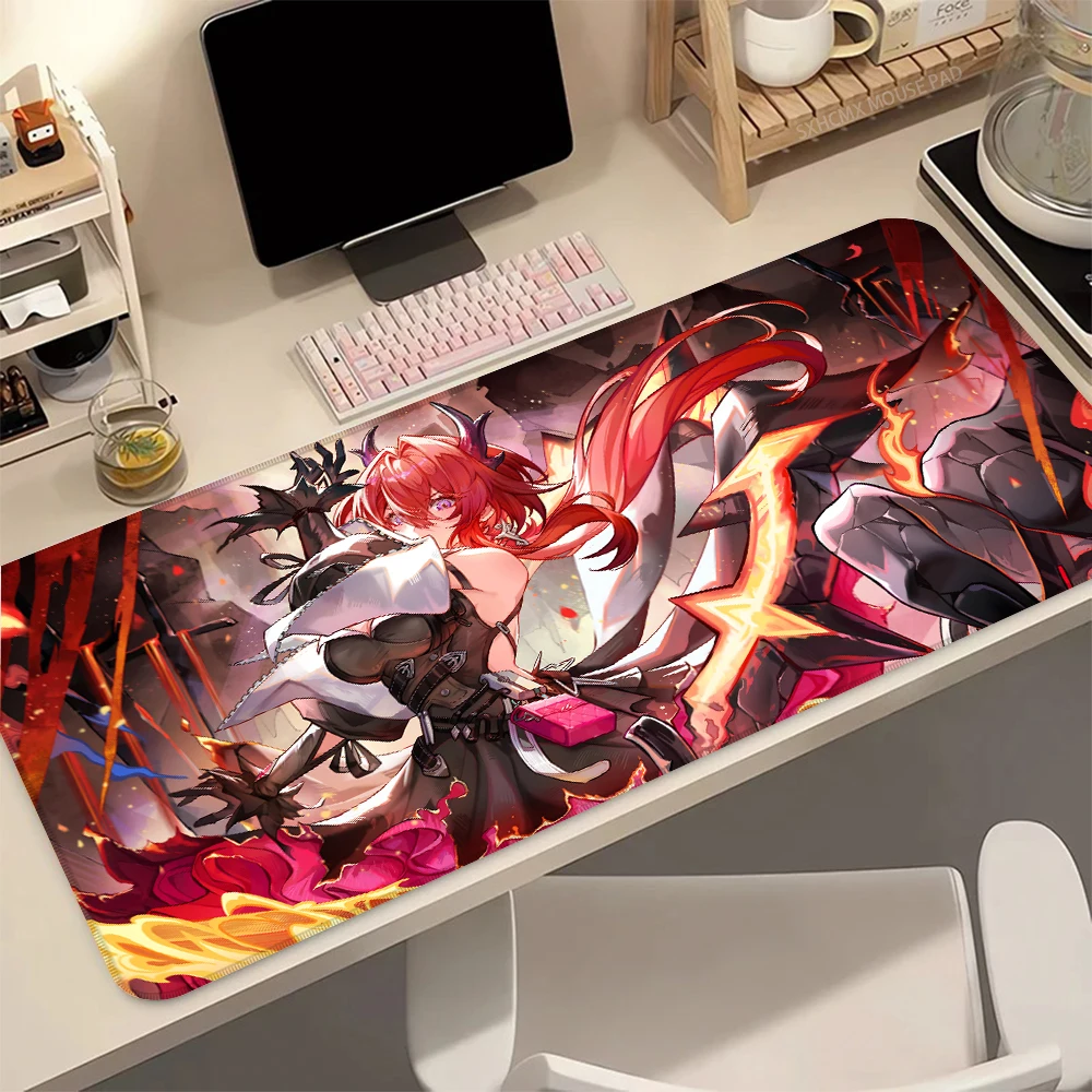 Anime Girl Arknights Endfield Mauspad Laevatein Mauspad Groß 60x35 Mausmatte Gamer Laptop Teppich Gaming PC Zubehör Schreibtischunterlage