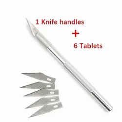 1 Set Metal Handle Scalpel Blade Knife Wood Paper Cutter Craft Pen Engraving Cutting Supplies DIY Stationery Utility Knife