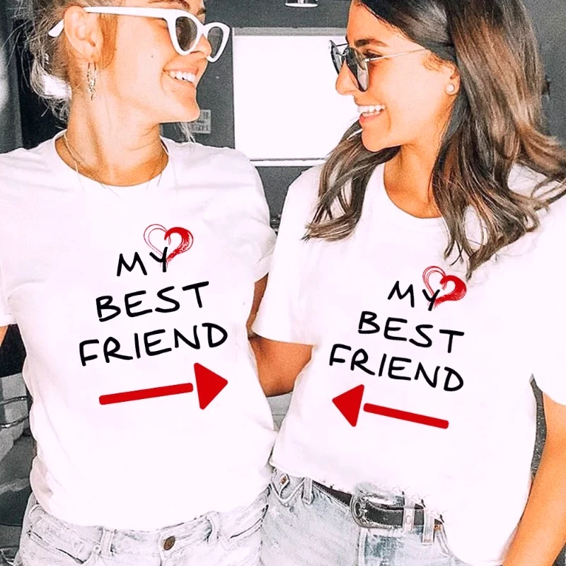 My Best Friend Trendy Letter Inha T-shirt Best Friend's Short-sleeved Top Graphic Harajuku Women's Summer Clothing Free Shipping
