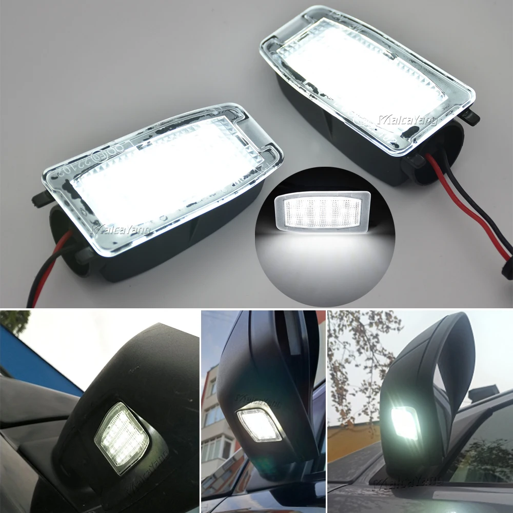 LED Under Side Mirror Puddle Lights No Error White For Land Rover Range Rover Sport LR2 LR3 LR4 L322 Discovery 3 4 Freelander 2