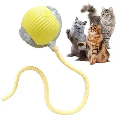 Automatic Rolling Ball with Tail Lamp USB Rechargeable Smart Interactive Cat Ball Toy for Cats Pet Dog accessories 고양이 장난감