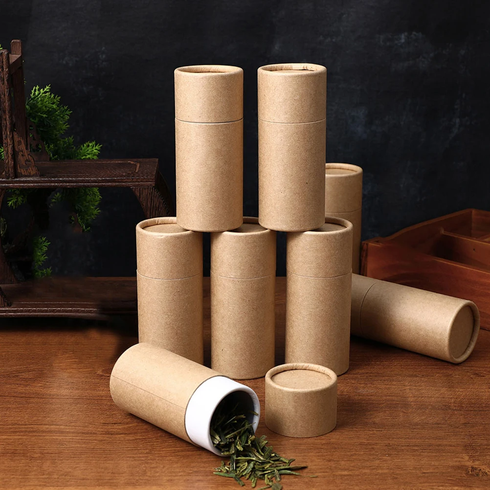 

8 Pcs Paper Tubes for Essential Oil Bottles Tea Leaves Storage with Lids Cylinder Boxes Gift Packaging Containers
